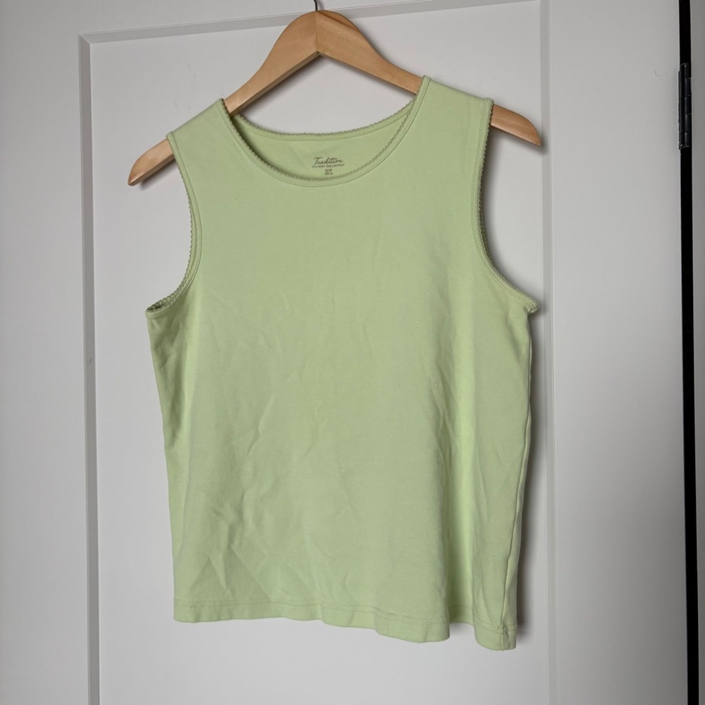Sleeveless Tank Top in Light Lime Green - 100% Cotton